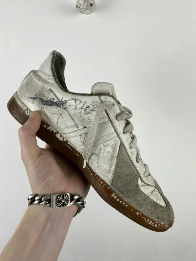 Pre-owned Maison Margiela Martin Margiela Ss02 Artisanal Graffiti Gats Shoes In White