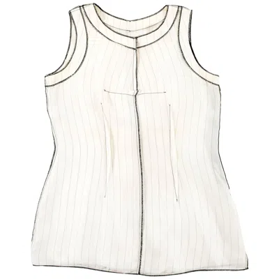 Pre-owned Maison Margiela Martin Margiela White And Black Striped Inverted Overlocked Vest, Ss 1991