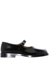Maison Margiela Tabi Leather Mary Jane Loafers In Black