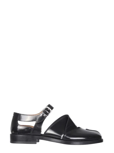 Maison Margiela Tabi Leather Sandals Woman Black In T8013 Black