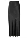 Maison Margiela Maxi Flared Skirt With Rear Slit In Black