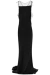 Maison Margiela Hammered Satin Gown Woman Black In Black