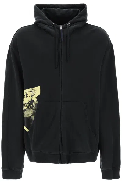 Maison Margiela "maxi Zip-up Sweatshirt With In Black