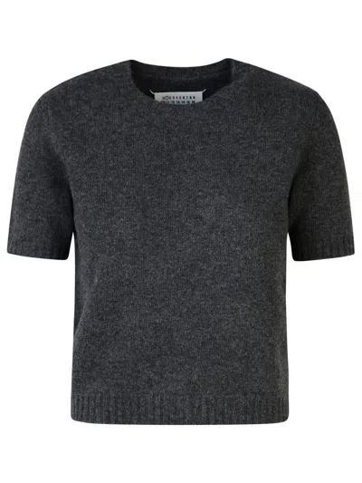 Maison Margiela 'm/c' Grey Wool Sweater Woman In Gray