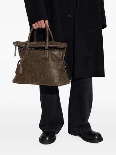 Maison Margiela Medium 5ac Leather Tote Bag In Brown