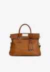 Maison Margiela Medium 5ac Loved To Death Leather Top Handle Bag In Brown