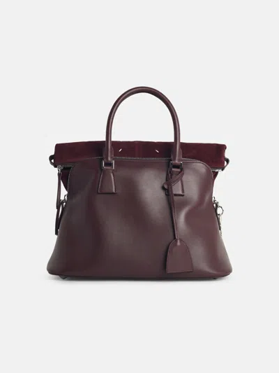 Maison Margiela Medium '5ac Soft' Burgundy Leather Bag