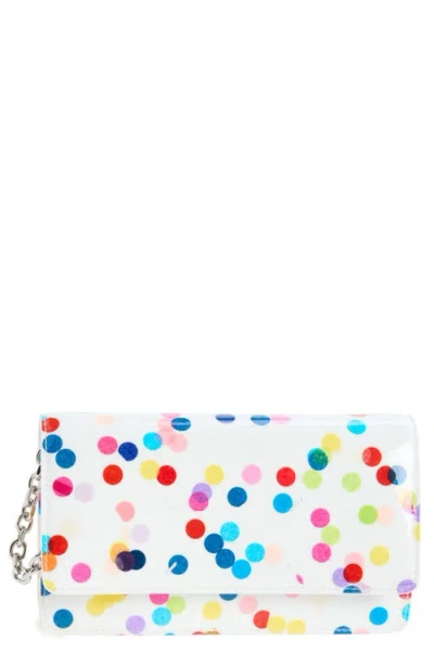Maison Margiela Medium Confetti Print Leather Wallet On A Chain In Multi