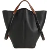 Maison Margiela Medium Dress-age Leather Tote In Black/chestnut/black