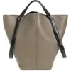 Maison Margiela Medium Dress-age Leather Tote In Graphite/black/black