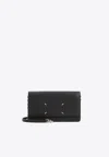 Maison Margiela Medium Leather Wallet On Chain In Black
