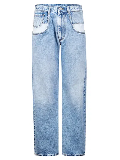Maison Margiela Medium Light Wash Denim 5-pocket Jeans With Regular Fit In Blue