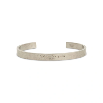 Maison Margiela Medium Margiela Logo Cuff Bracelet In Metallic