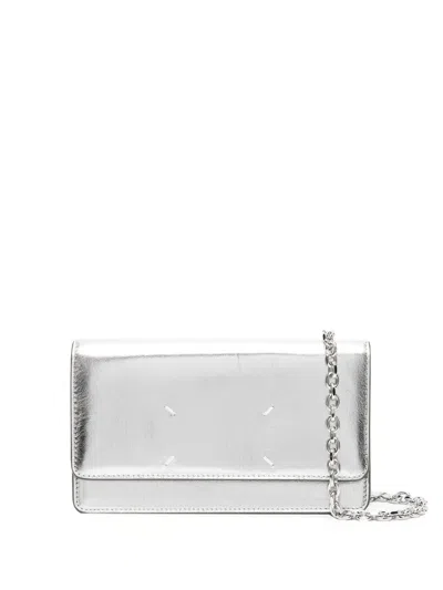 Maison Margiela Metallic-finish Clutch Bag In Silver