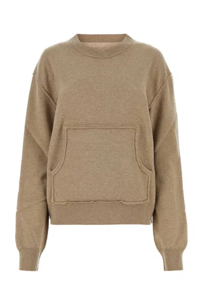 MAISON MARGIELA MELANGE CAPPUCCINO WOOL BLEND SWEATER