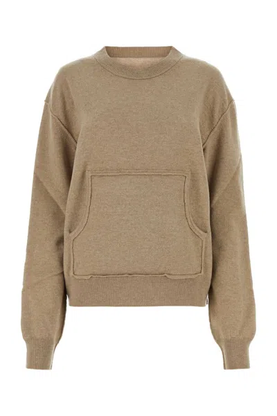 MAISON MARGIELA MELANGE CAPPUCCINO WOOL BLEND SWEATER