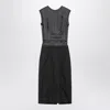 Maison Margiela Grey Mélange Sleeveless Dress In Black
