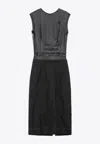 Maison Margiela Grey Mélange Sleeveless Dress In Multi