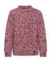 Maison Margiela Melange-effect Crewneck Sweater In Red