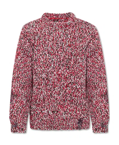 Maison Margiela Melange-effect Crewneck Sweater In Red