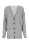 MAISON MARGIELA MELANGE GREY WOOL BLEND CARDIGAN