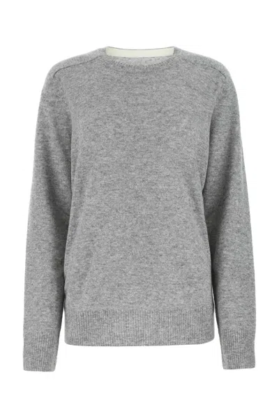 Maison Margiela Melange Grey Wool Blend Sweater In Gray