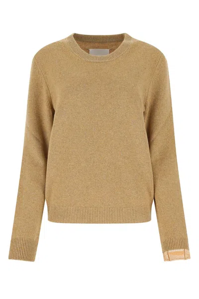 Maison Margiela Melange Mustard Wool Blend Sweater In 153f
