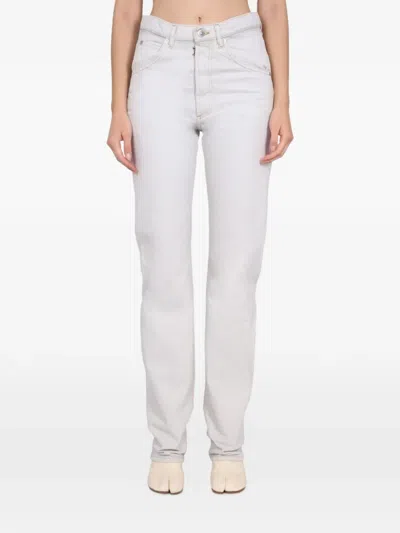 Maison Margiela High-waisted Straight-leg Jeans In Neutral