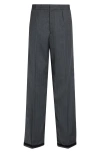 Maison Margiela Memory Of The Hem Herringbone Straight Leg Pants In Black