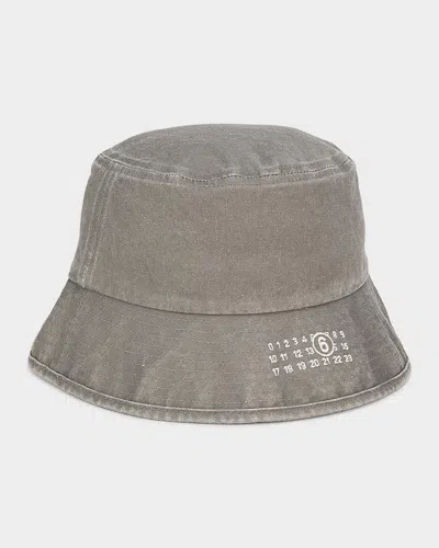 Maison Margiela Men & Apos;s Logo Cotton Bucket Hat In Grey