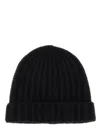 Maison Margiela Ribbed Knit Wool Beanie With Folded Brim In Black