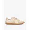 MAISON MARGIELA MAISON MARGIELA MEN'S BEIGE COMB REPLICA PANELLED LEATHER LOW-TOP TRAINERS