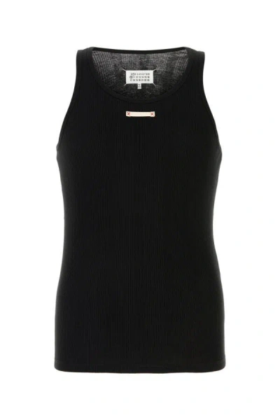 Maison Margiela Men Black Cotton Blend Tank Top