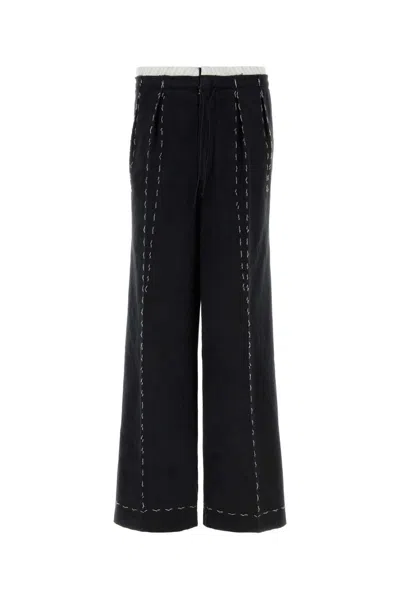 Maison Margiela Classic Wool Pants For Modern Men In Black