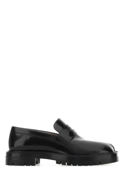 Maison Margiela Men Black Leather Tabi Loafers
