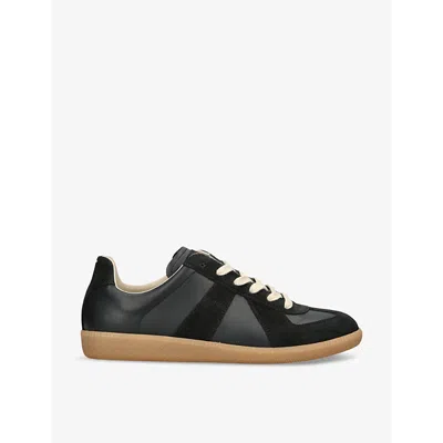 MAISON MARGIELA REPLICA PANELLED LEATHER LOW-TOP TRAINERS