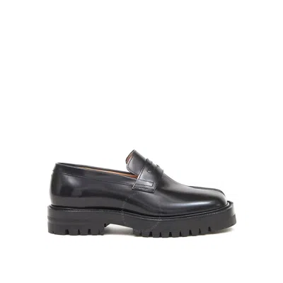 Maison Margiela Tabi County Leather Loafers In Black