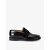 Maison Margiela Tabi Brushed Leather Lace-up Shoes In Black