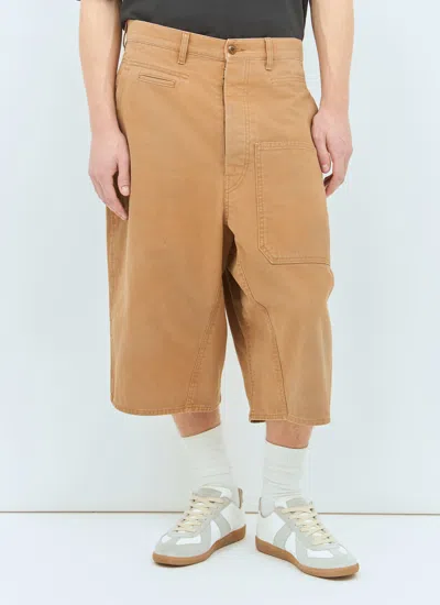 Maison Margiela Men Canvas Shorts In Orange