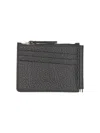Maison Margiela Textured Black Leather Card Holder With Logo In Black