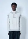 Maison Margiela Cotton Hoodie With Pointed Collar And Side Pockets In Gray