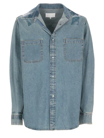 Maison Margiela Medium-wash Denim Shirt With Button-down Front In Blue