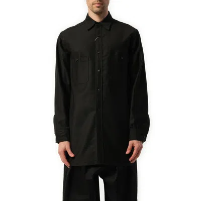 Maison Margiela Men's Cotton Satin Shirt In Black