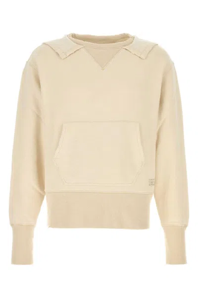 Maison Margiela Men Cream Cotton Sweatshirt In Yellow