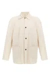 Maison Margiela Collared Jacket With Front Pockets And Long Sleeves In Cream