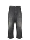 Maison Margiela Men's Distressed Jeans With Paint Splatters