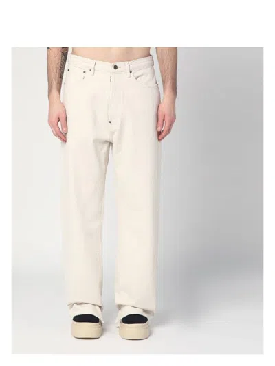 MAISON MARGIELA MEN'S ECRU COTTON TROUSERS
