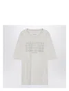 Maison Margiela Ecru T-shirt With Logo Embroidery
