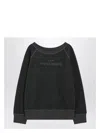 Maison Margiela Faded Black Sweatshirt In Cotton With Logo In Grey