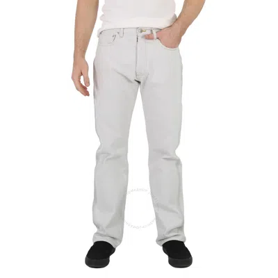 Maison Margiela Men's Ice Selvedge Straight-leg Jeans In White